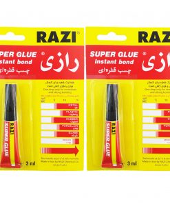 چسب قطره ای رازی مدل Super Glue حجم 3 میلی لیتر بسته 2 عددی